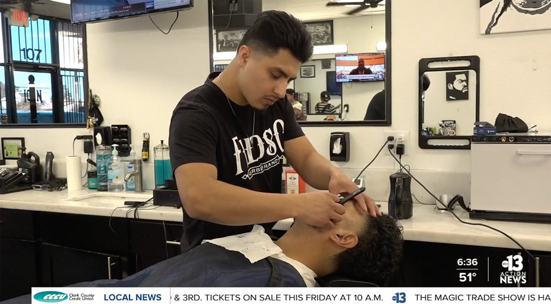 Las Vegas Latino-owned business, Filoso Barber Brand, makes history with razor brand for barbers
